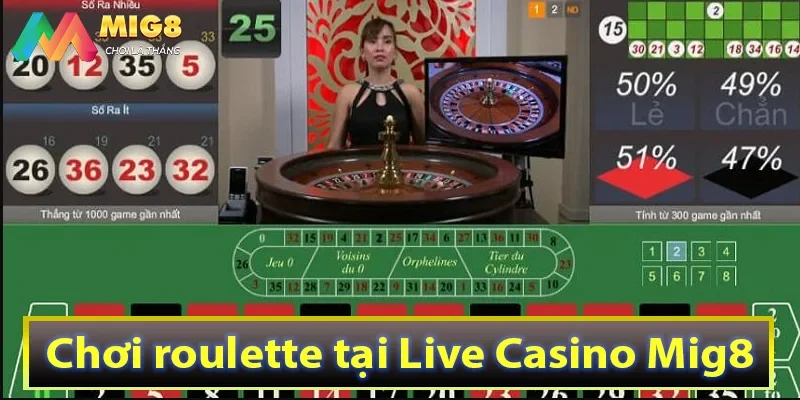 Chơi roulette tại Live Casino Mig8